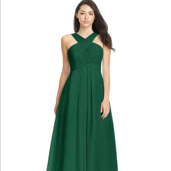 azazie-kaleigh-bridesmaid-dress Azazie A-Line Halter Neck Floor-Length Chiffon Bridesmaid Dresses